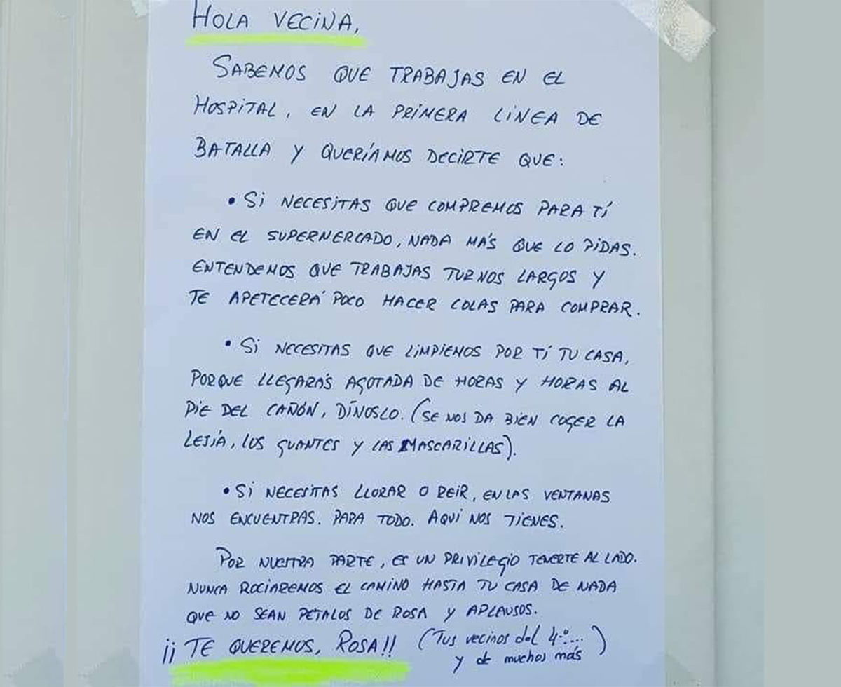 Ante la falta de empatía 😒 de unos... aparece la fraternidad vecinal de otros 💞🏢