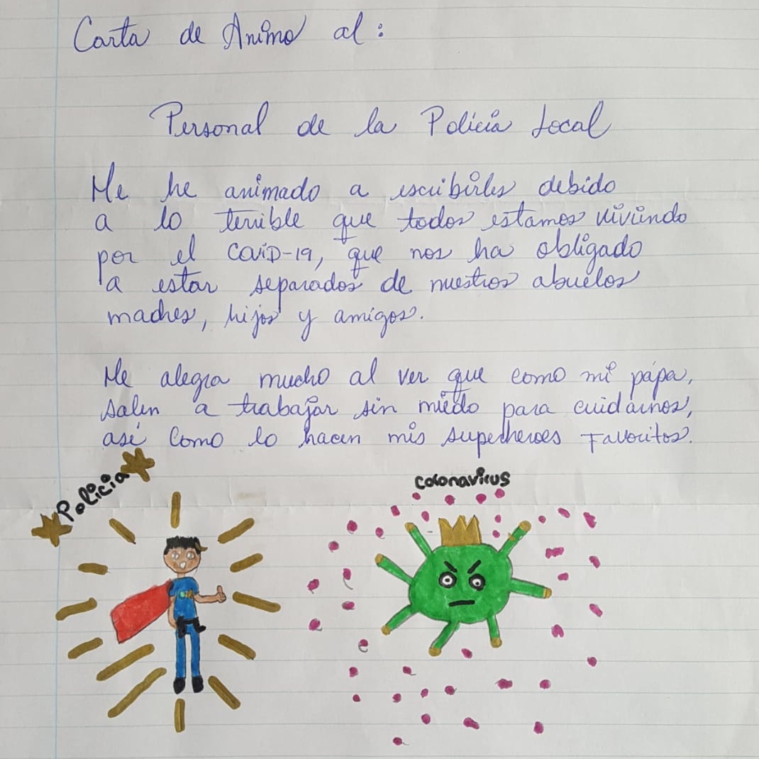 "Mis Superhéroes🦸🏻 favoritos": emotiva carta📝 infantil a la 👮🏻‍♀️Policía👮🏻‍♂️de Los Llanos