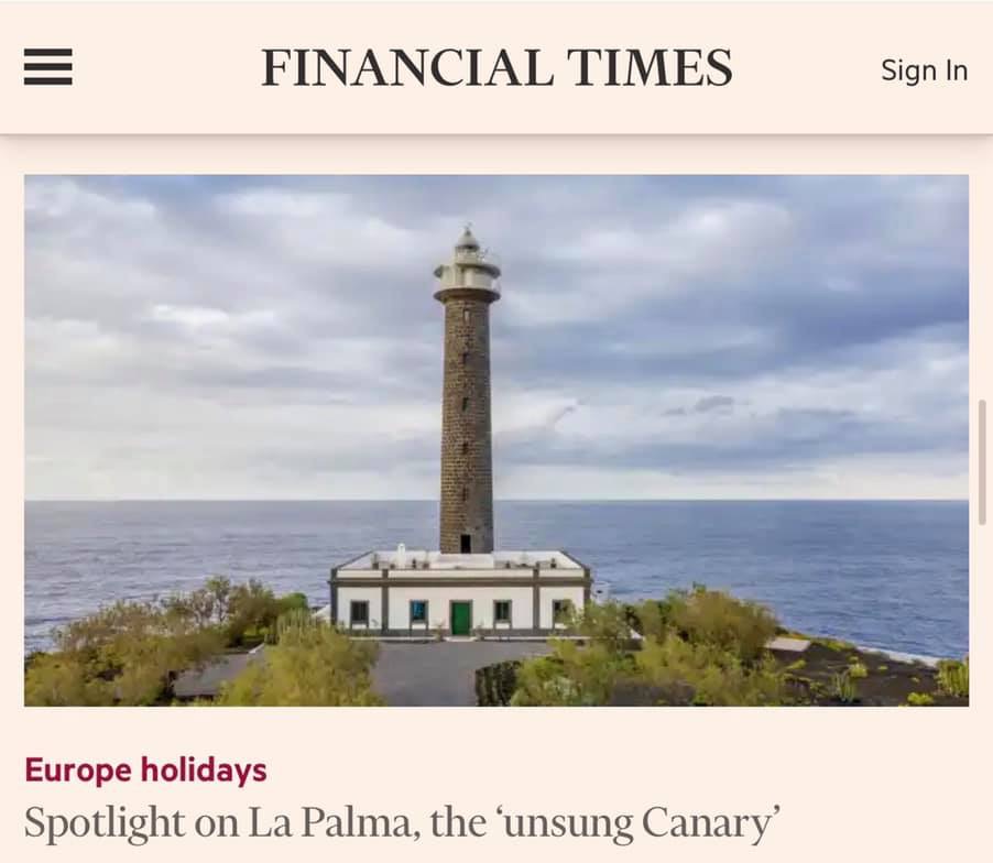 Los paisajes de La Palma ⛰️ y el queso 🧀 de Brenda, en el Financial Times 🗞️