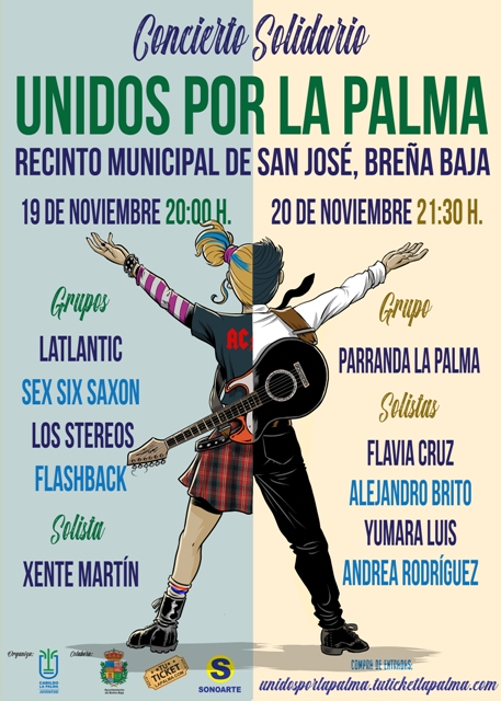 🤝 "Unidos por La Palma" 🌋 en un concierto solidario de artistas locales 🎶  